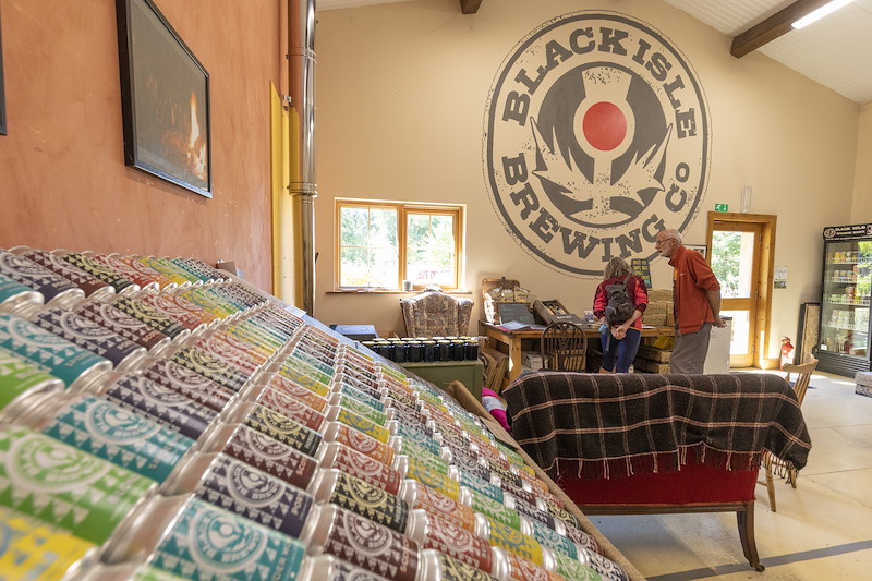 Shoppers in Black Isle Brewing shop